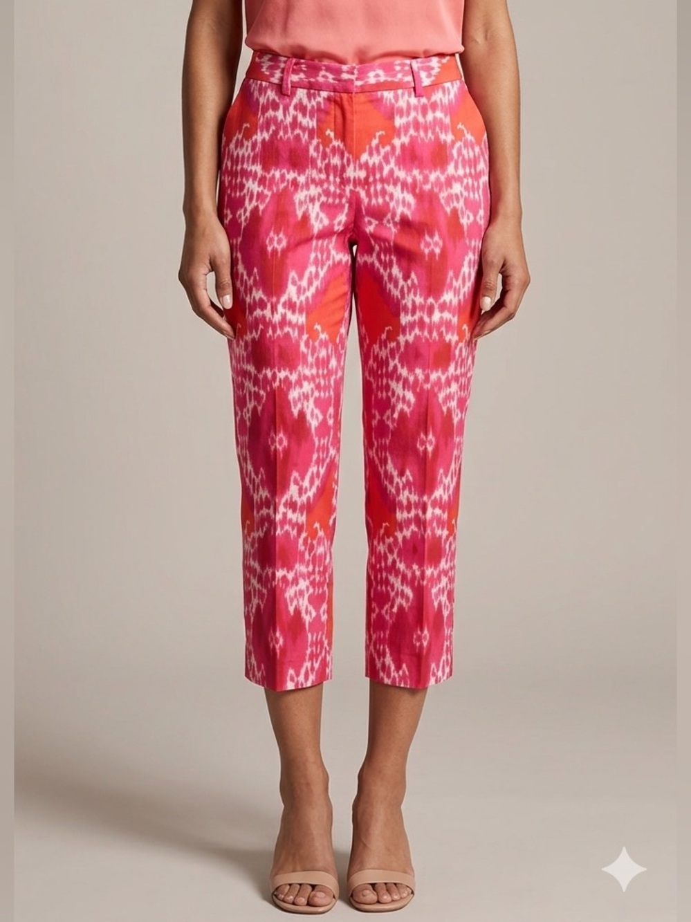 Jones New York Pink Patterned Crop Pants